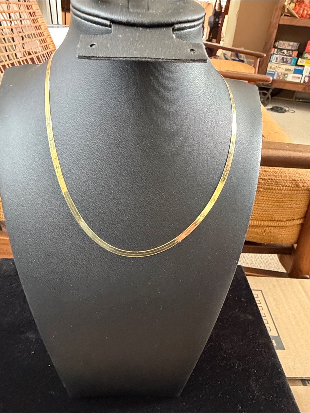 14k Gold Estate Herringbone Chain Necklace